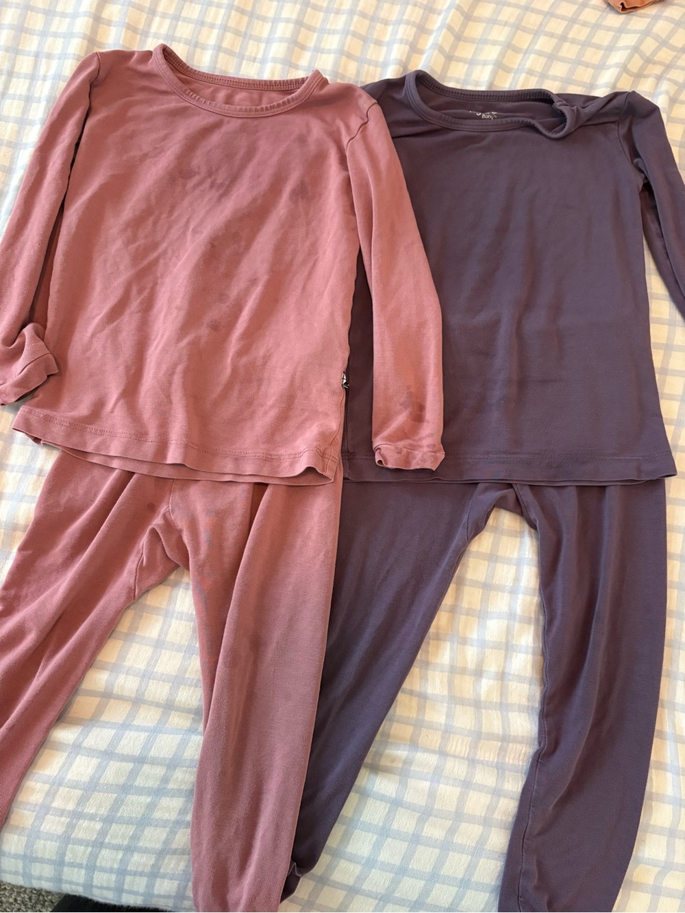 Kyte BABY Mauve Pink and Plum 2-Pack Long Sleeve Pajama Sets